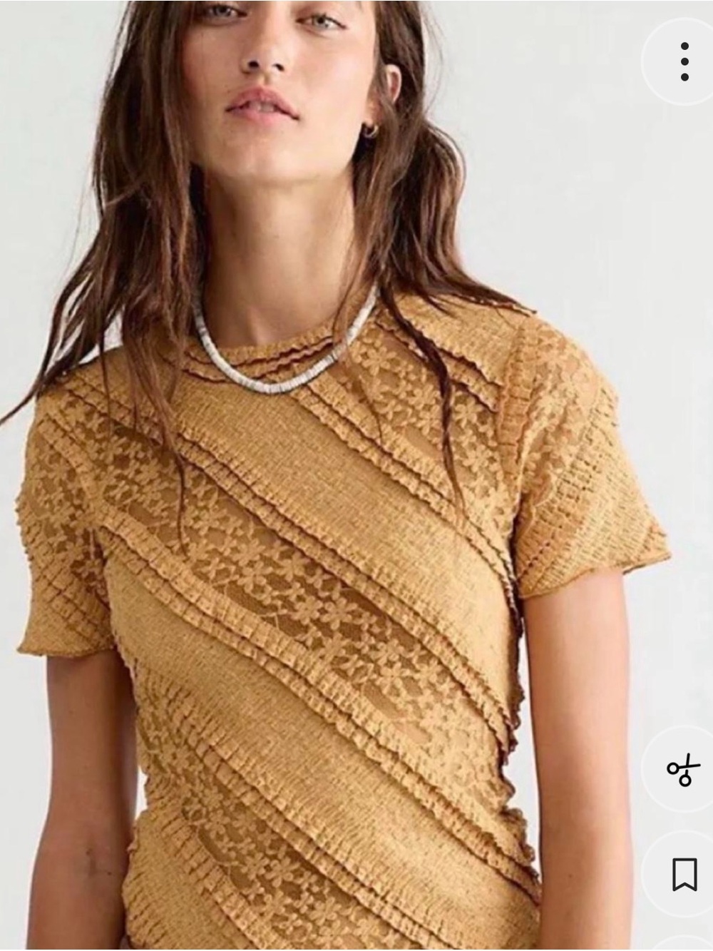 NWT Free People Solita Lace Top in Salted Taffy Size M